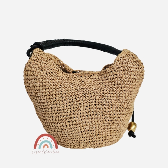 New! Madewell The Camren Mini Bag in Crochet Straw Leather Trim NWOT - Picture 9 of 13